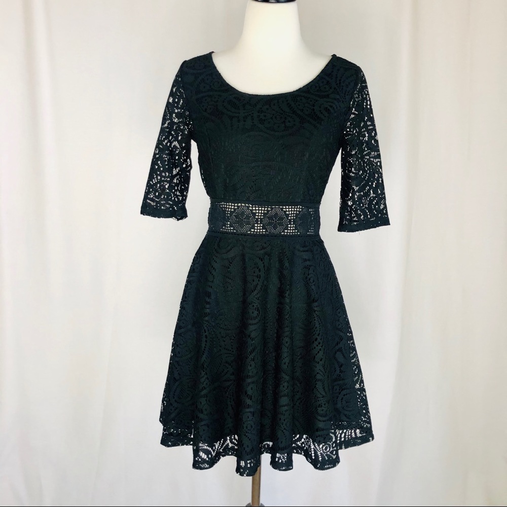 Black lace party dress
